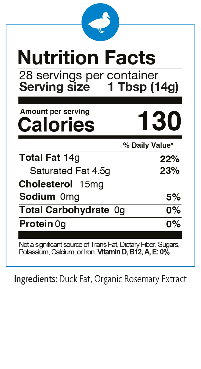 Cage Free Duck Fat 14 OZ